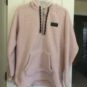 Victoria’s Secret Pink Quarter Zip Sherpa Hoodie